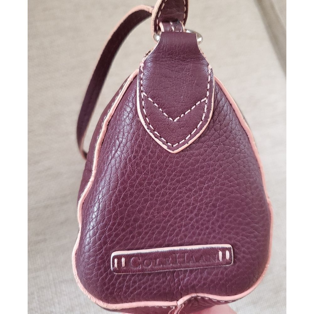 Cole Haan Purple Leather Satchel Shoulder Bag - Picture 6 of 11